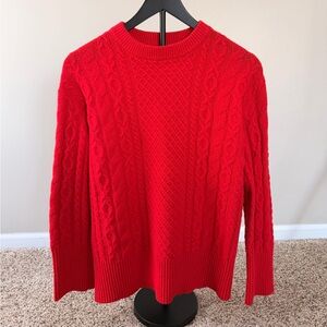 Cozy Red Cable Knit Style Sweater - Size S